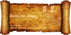 Bethlen Emma névjegykártya